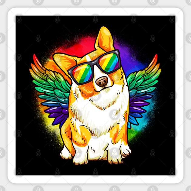 Funny Corgi Dog Rainbow Pride Sticker by creative